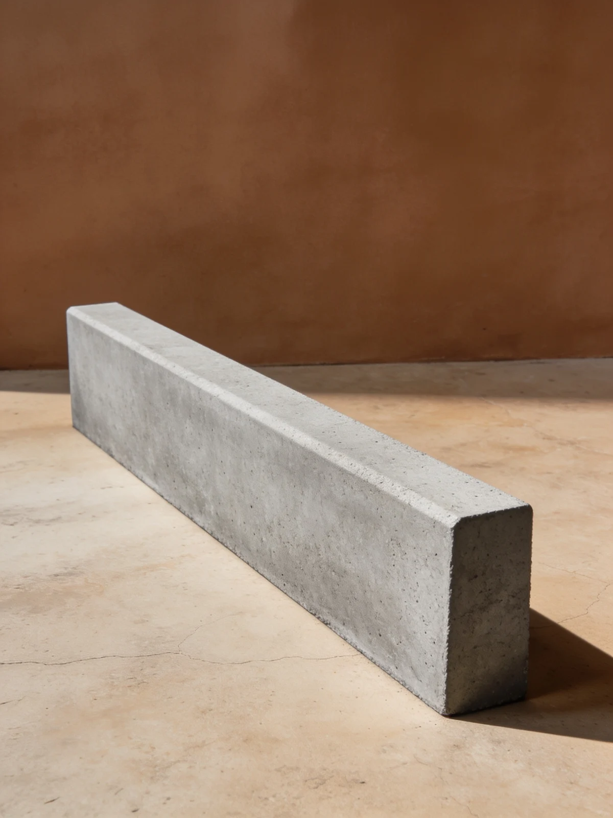 Flat-top straight curb — straight upright rectangular edging curb, flat narrow top, vertical sides