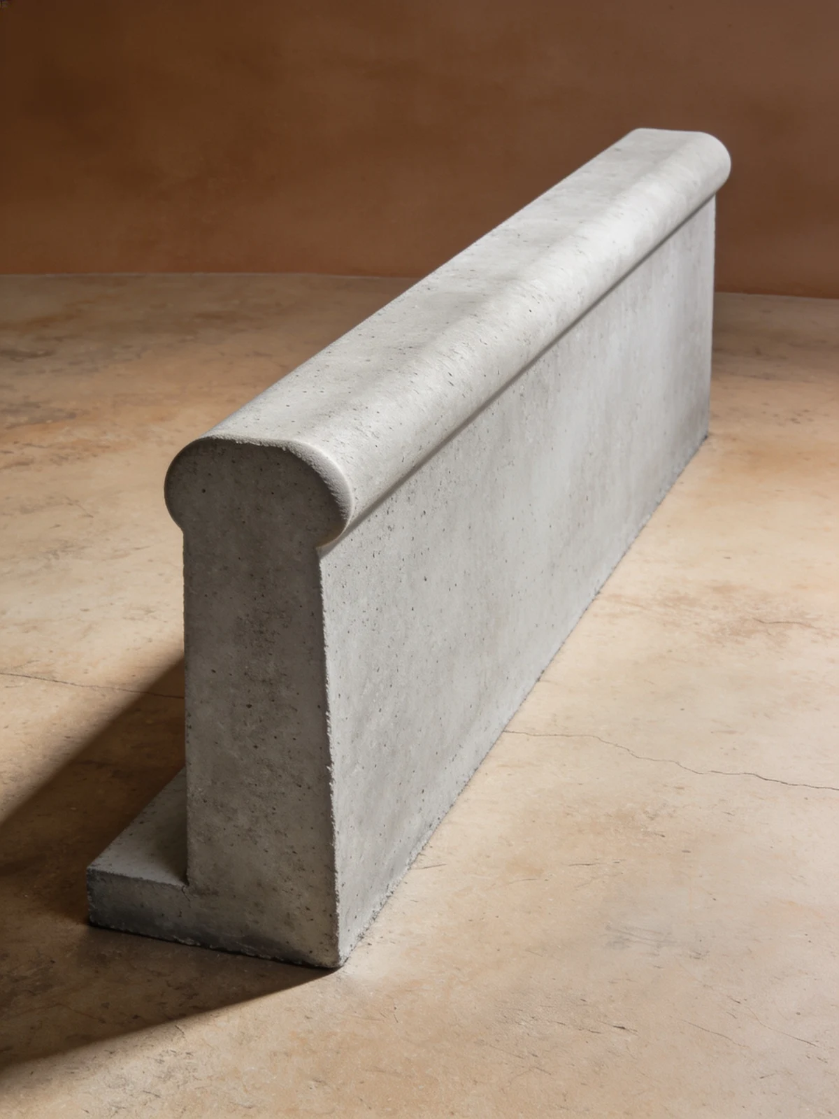 Bullnose edging curb — straight upright edging curb with rounded bullnose top and projecting basal toe