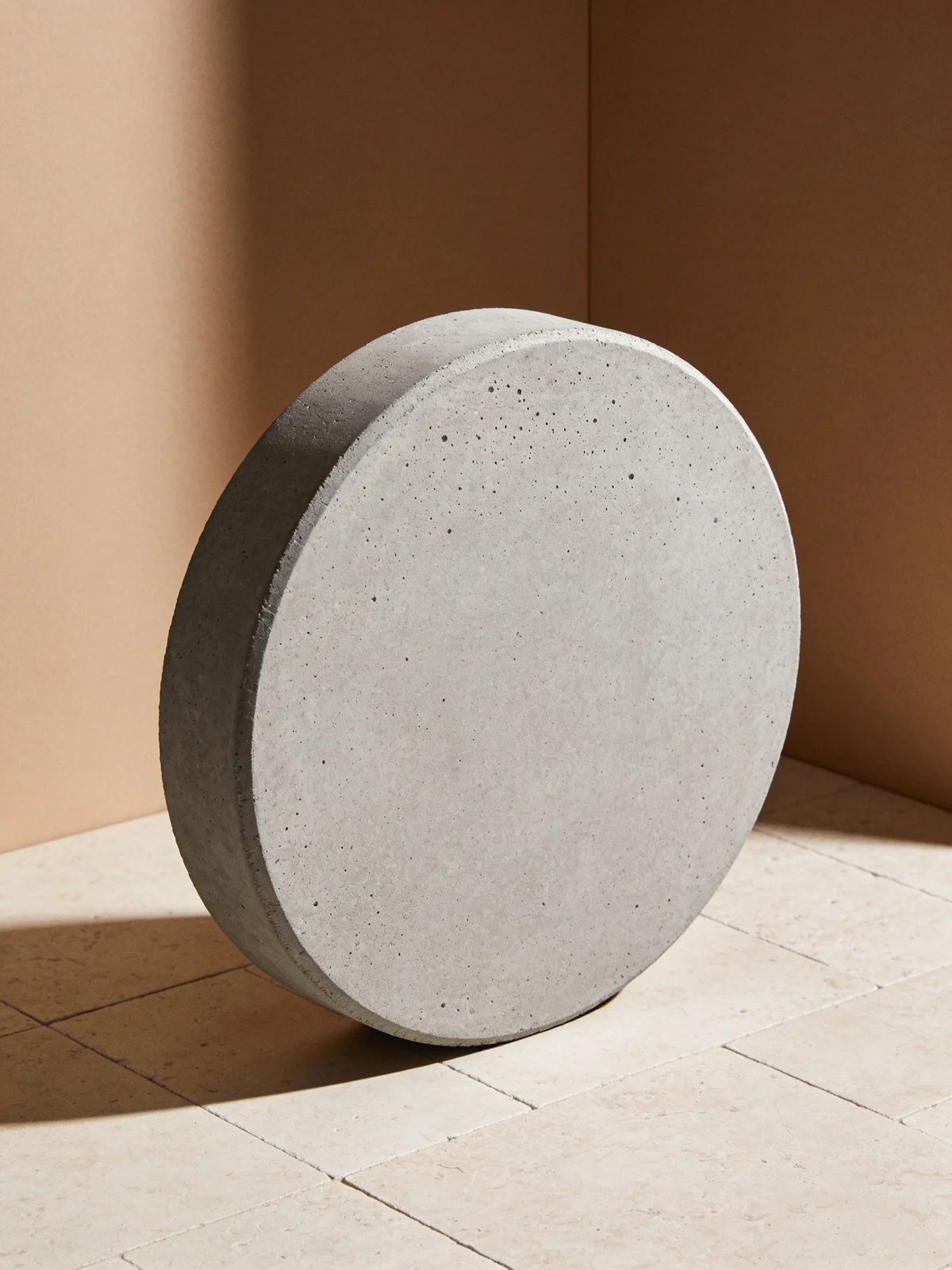 Round stepping stone — circular round stepping stone with lightly stippled top